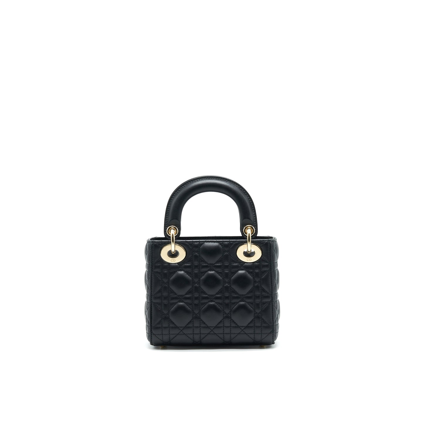 Dior Mini Lady Dior Tote Purse Lambskin Black