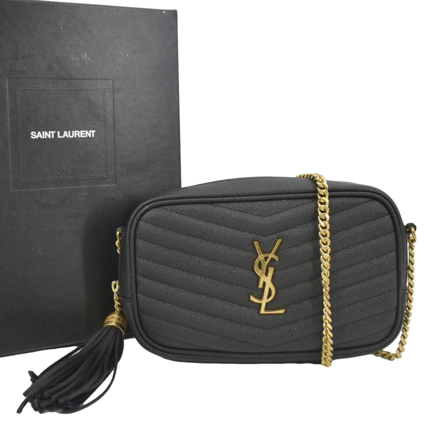Saint Laurent Lou Leather Black Crossbody Style 28