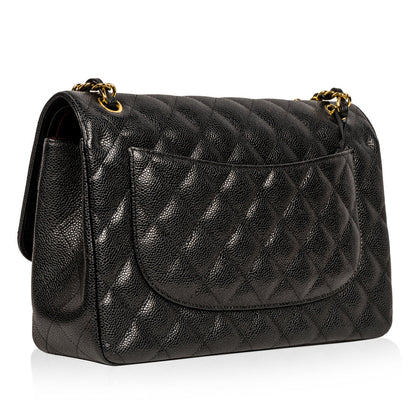 Chanel Classic Flap Caviar Black Shoulder Bag Style 36