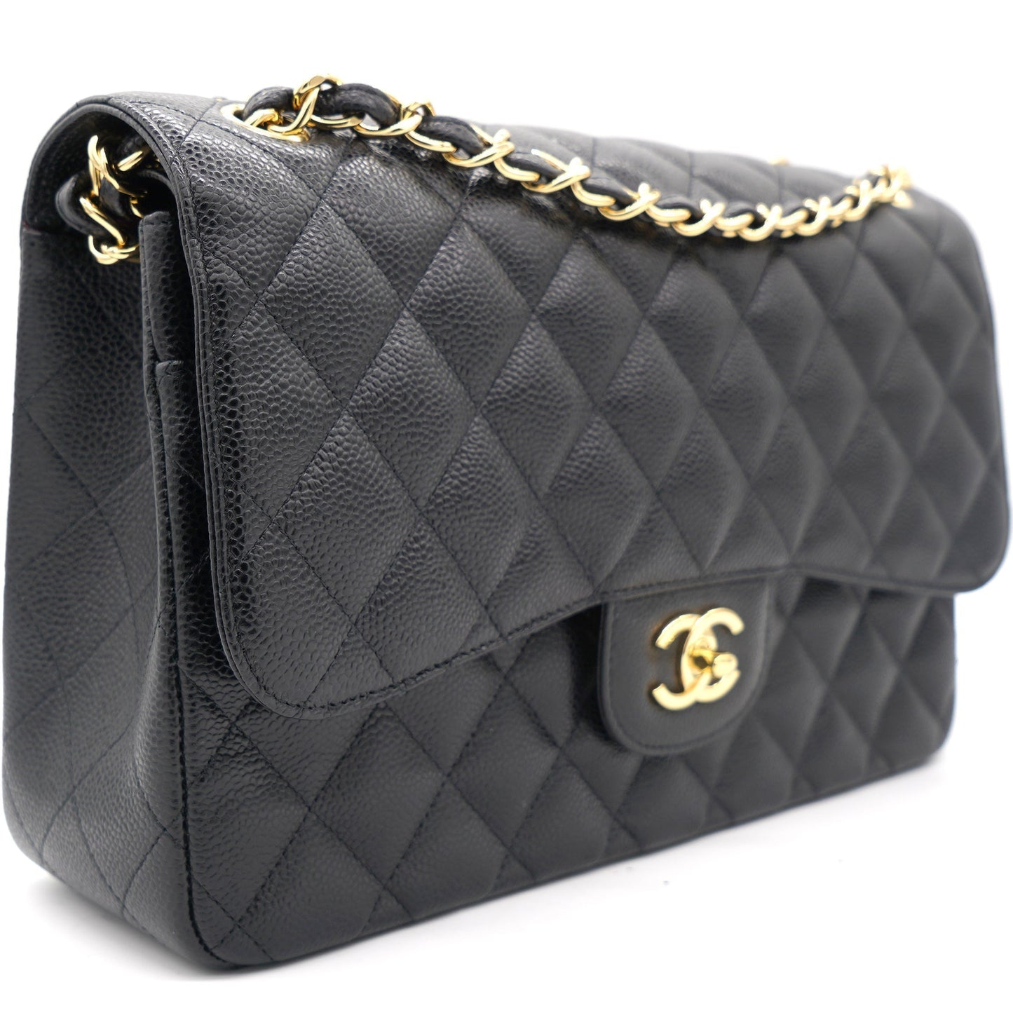 Chanel Flap Classic Quilted Caviar Black Shoulder Bag Style 6