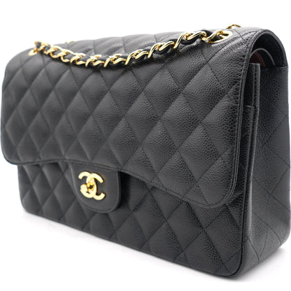 Chanel Flap Classic Quilted Caviar Black Shoulder Bag Style 6