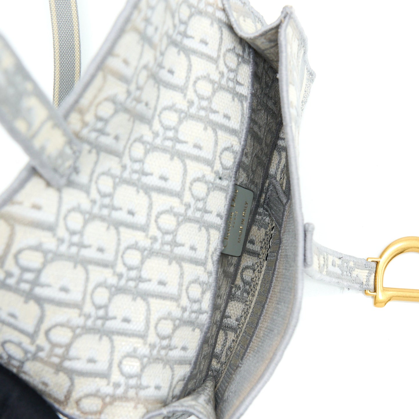 Dior Saddle Slim Pouch Light Grey Dior Oblique Embroidery
