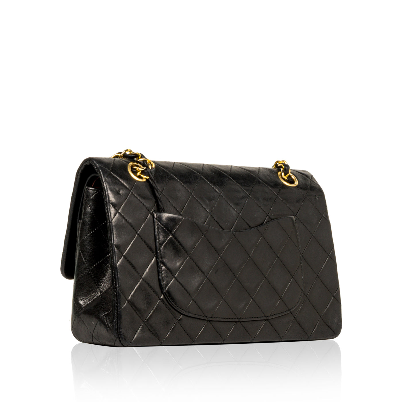 Chanel Classic Flap Lambskin Black Shoulder Bag Style 147