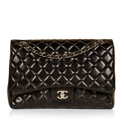 Chanel Classic Flap Lambskin Black Shoulder Bag Style 78