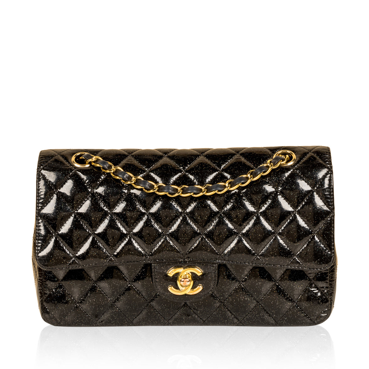 Chanel Classic Flap Patent Leather Black Shoulder Bag Style 4
