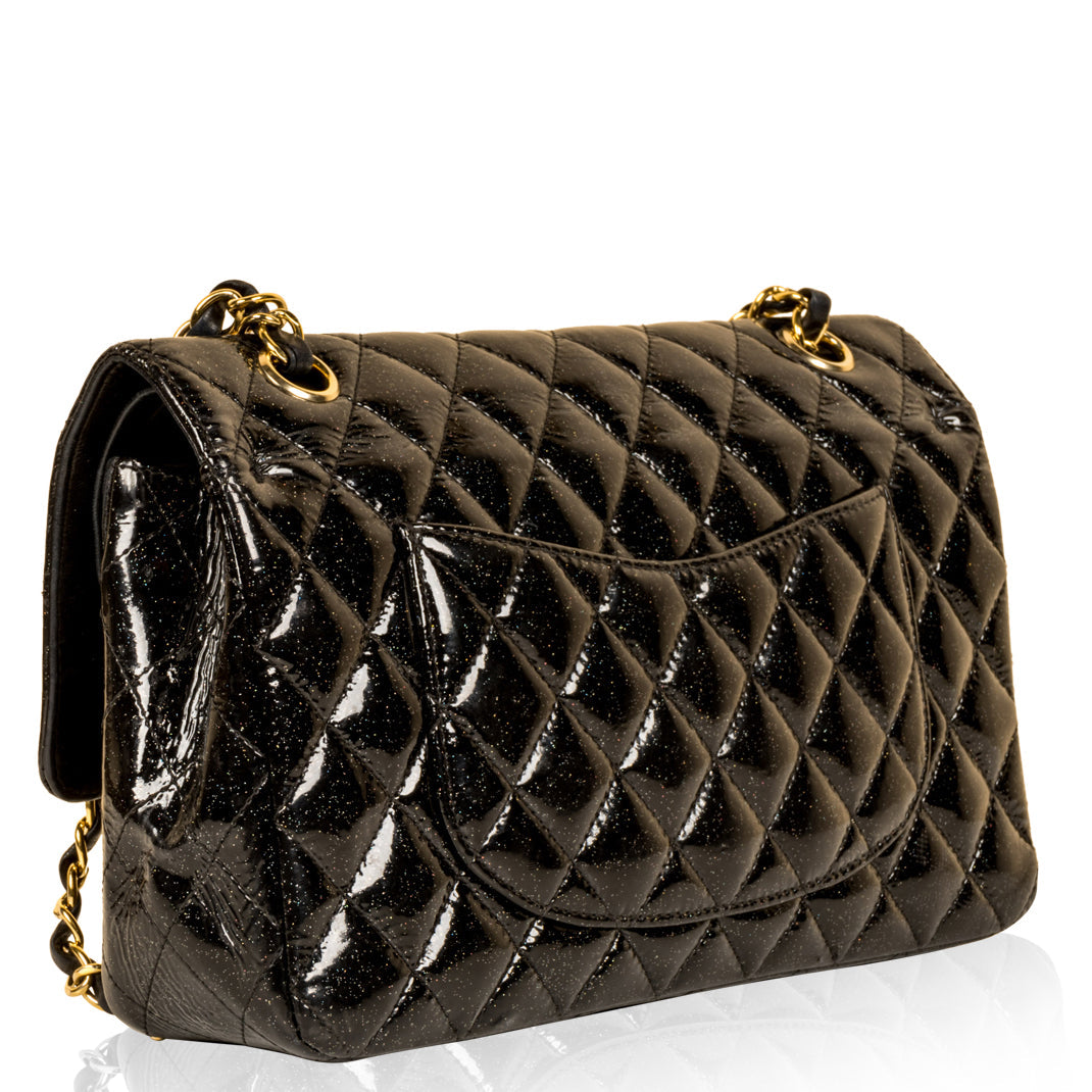 Chanel Classic Flap Patent Leather Black Shoulder Bag Style 4