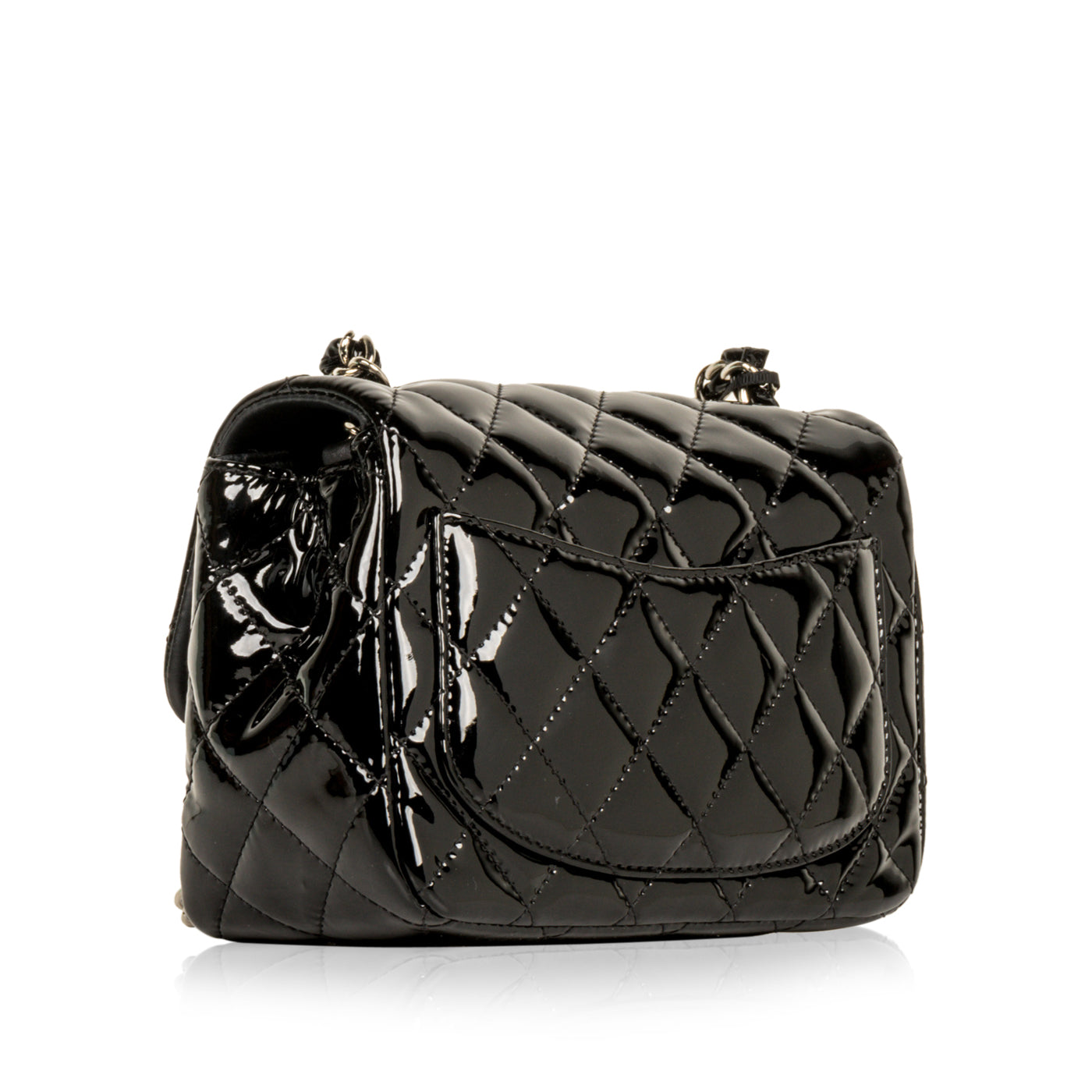Chanel Classic Flap Patent Leather Black Shoulder Bag Style 13