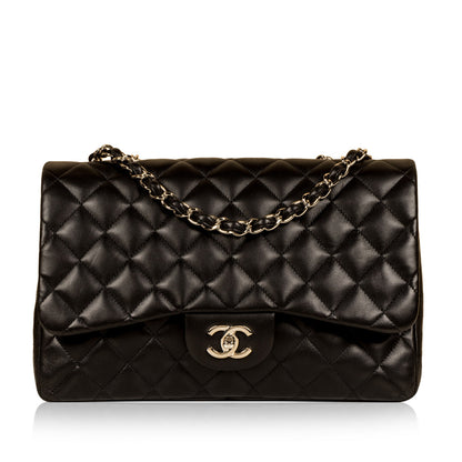 Chanel Classic Flap Lambskin Black Shoulder Bag Style 79