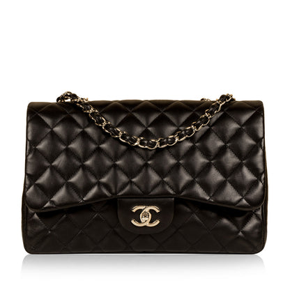 Chanel Classic Flap Lambskin Black Shoulder Bag Style 76