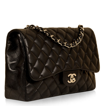 Chanel Classic Flap Lambskin Black Shoulder Bag Style 79
