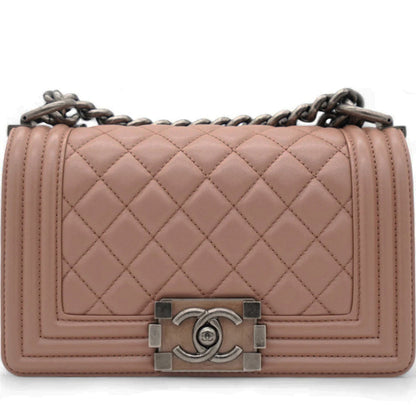 Chanel Blush Pink Quilted Leather Medium Boy Flap Bag