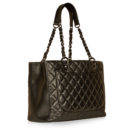 Chanel Timeless Caviar Silver Tote Bag Style 7