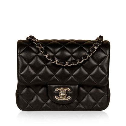 Chanel Classic Flap Lambskin Black Shoulder Bag Style 244
