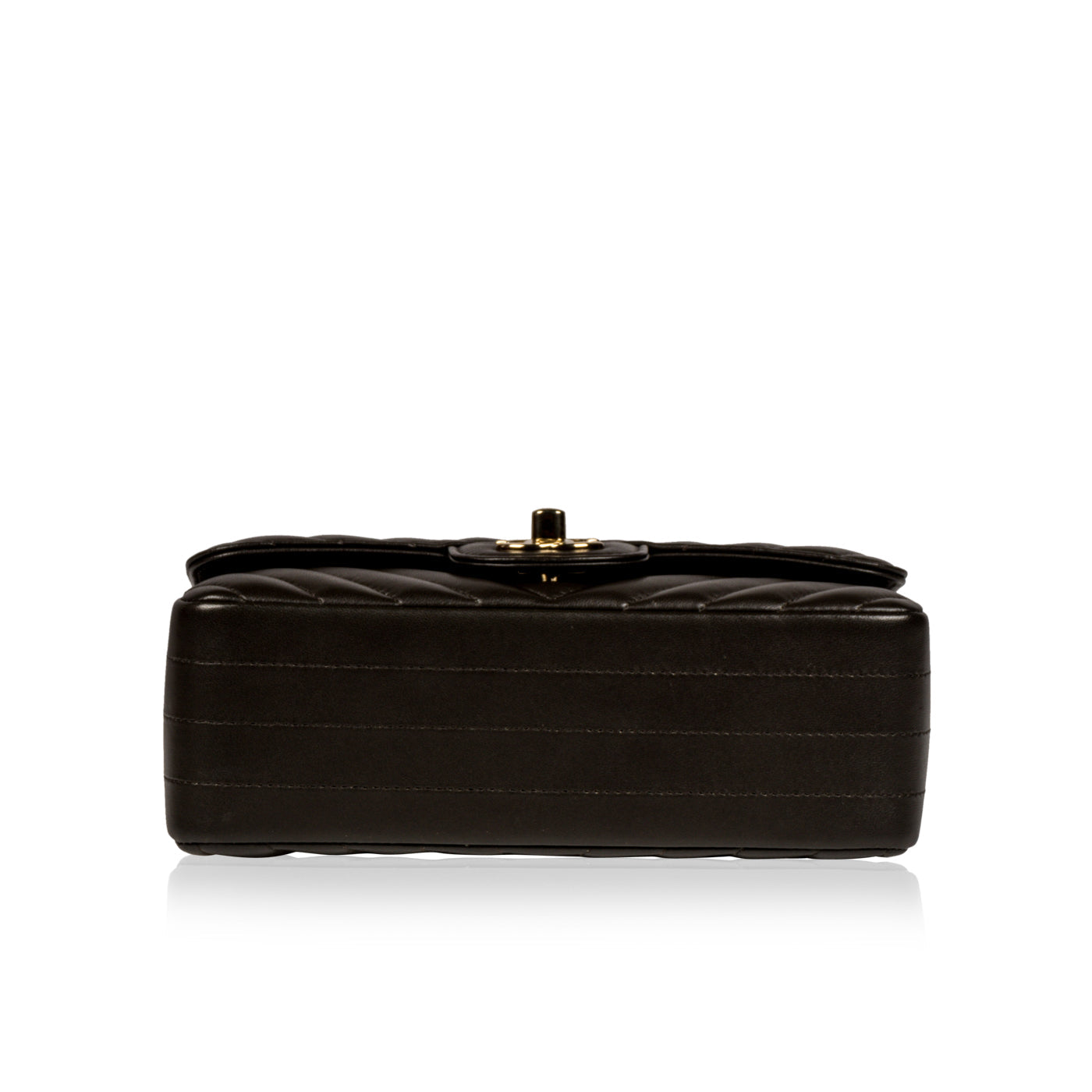 Chanel Classic Flap Lambskin Black Shoulder Bag Style 206