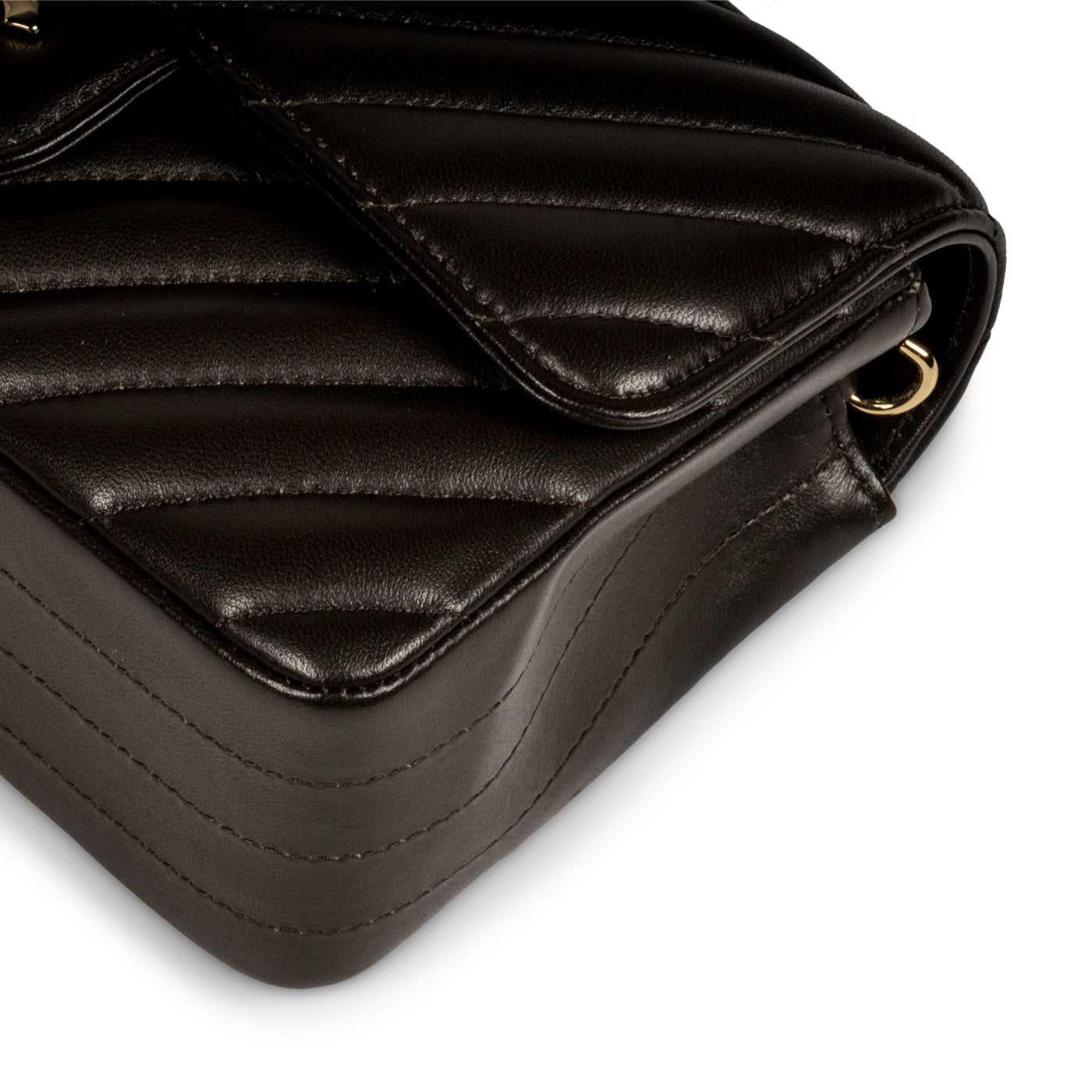 Chanel Classic Flap Lambskin Black Shoulder Bag Style 206