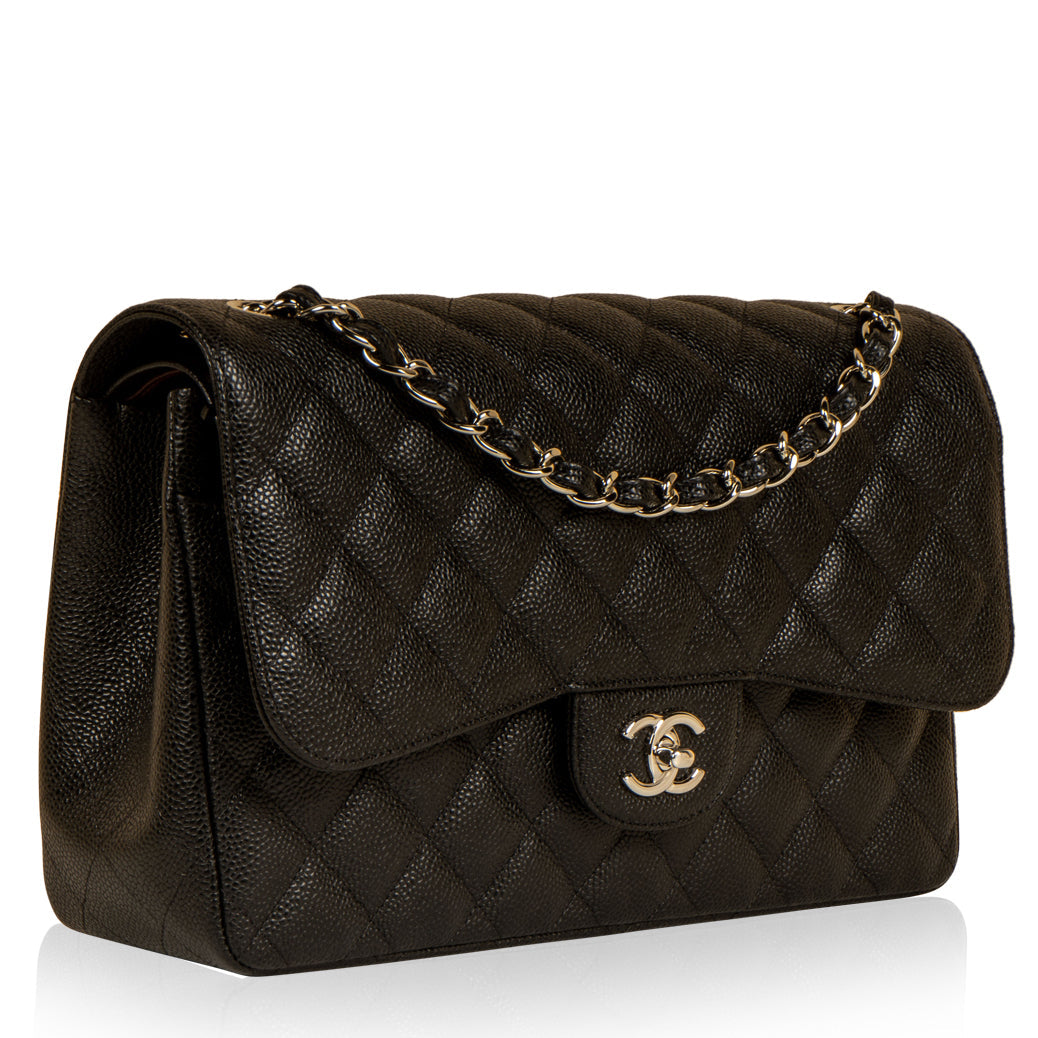 Chanel Classic Flap Caviar Black Shoulder Bag Style 52