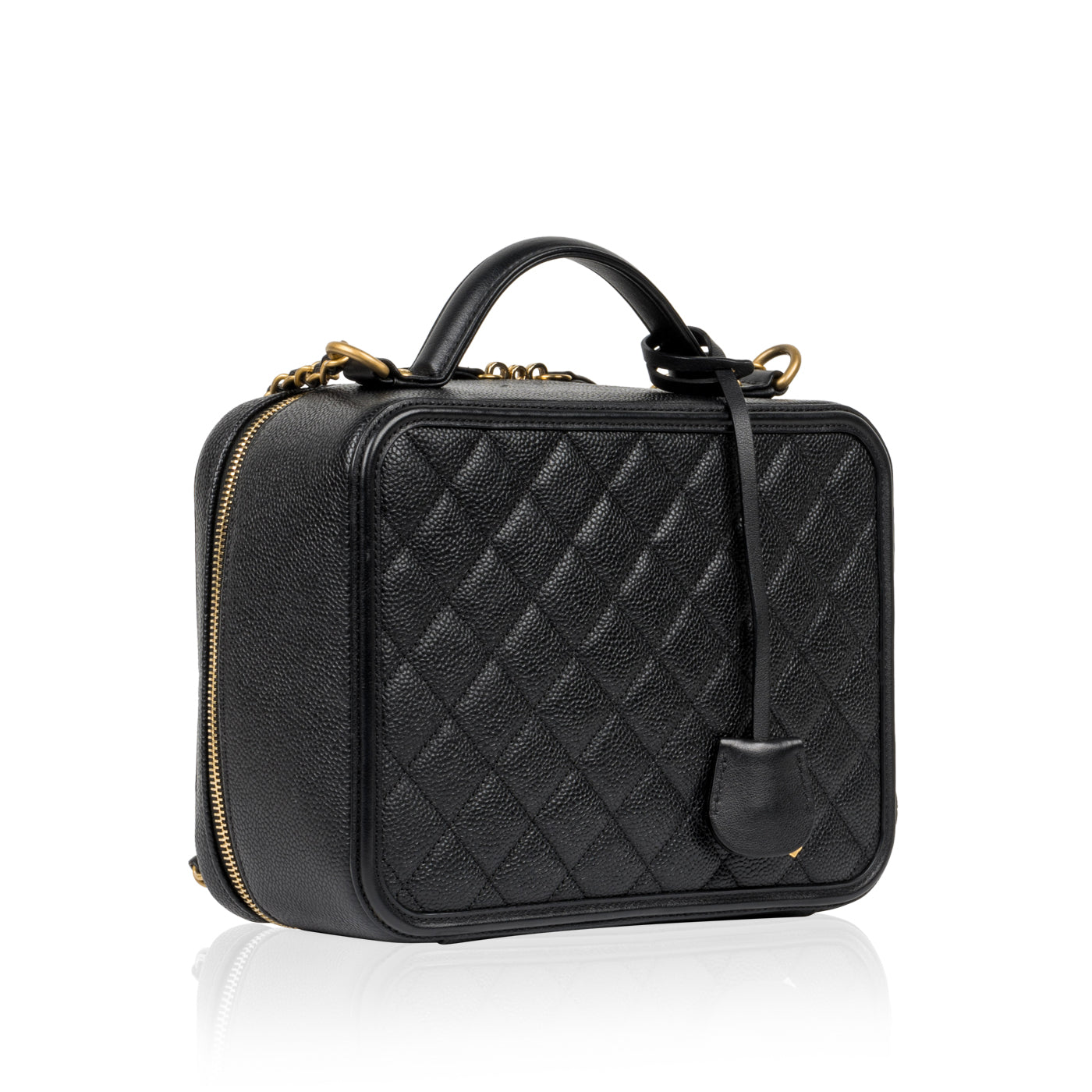 Chanel Vanity Caviar Black Clutch Style 11