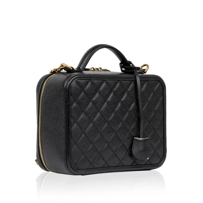 Chanel Vanity Caviar Black Clutch Style 11