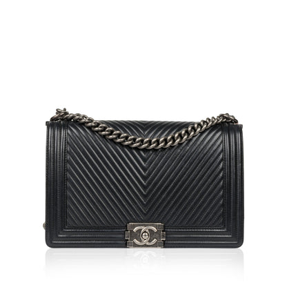 Chanel Boy Bag Lambskin Black Shoulder Bag Style 67