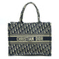 Dior Small Book Tote Purse Blue Oblique Jacquard