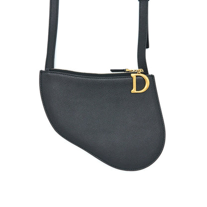 Dior Saddle Trio Crossbody Pouch Calfskin Black