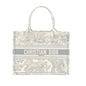 Dior Medium Book Tote Grey Toile De Jouy Embroidery