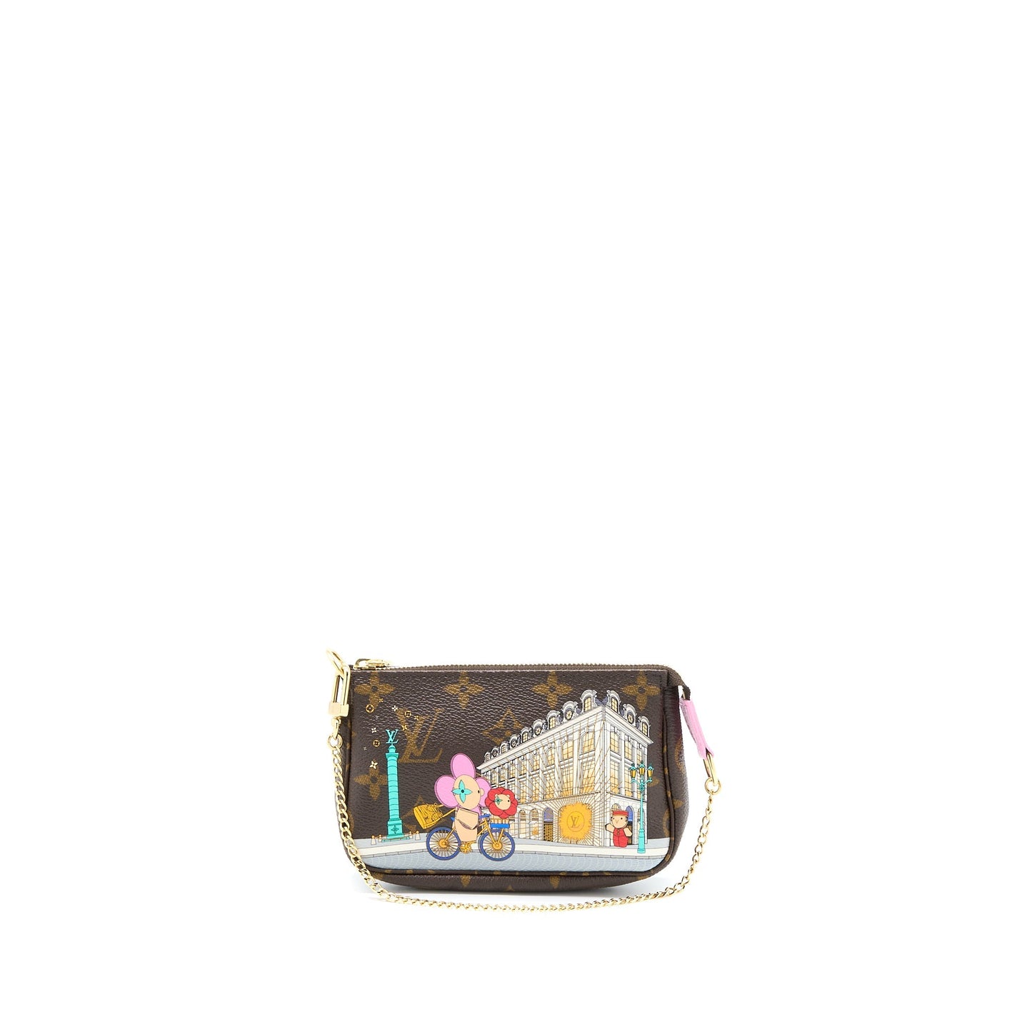 Louis Vuitton 2022 Christmas Limited Mini Pochette Accessories Monogram Canvas Paris Boutique GHW