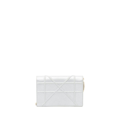 Dior Diorama Wallet on Chain Calfskin Light Grey