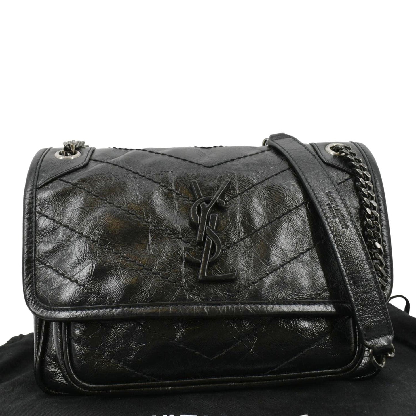 Saint Laurent Niki Leather Black Shoulder Bag Style 4
