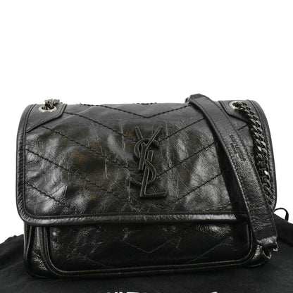 Saint Laurent Niki Leather Black Shoulder Bag Style 4