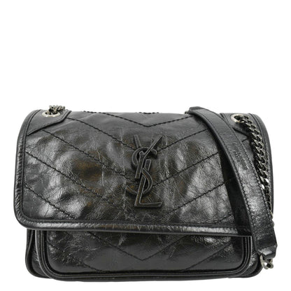 Saint Laurent Niki Leather Black Shoulder Bag Style 4