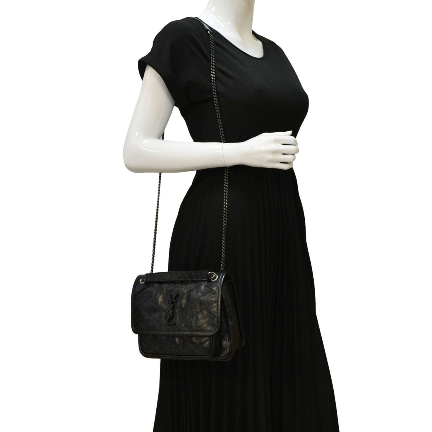 Saint Laurent Niki Leather Black Shoulder Bag Style 4
