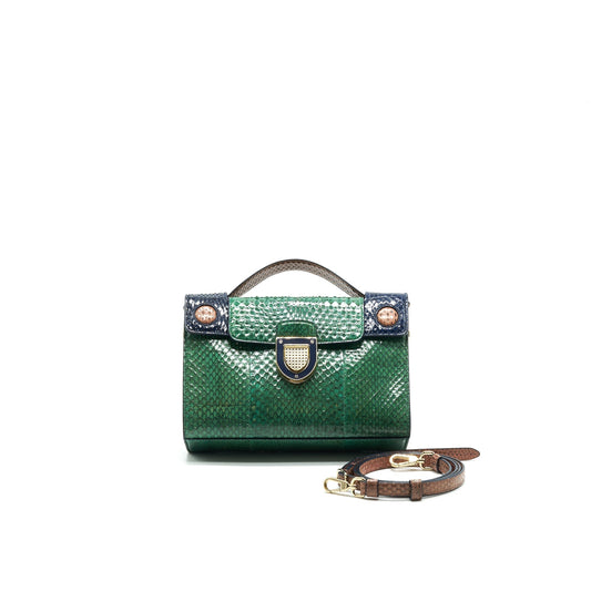 Christian Dior Python Clutch/ Crossbody Purse Multi Colour