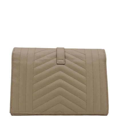 Saint Laurent Envelope Leather Beige Shoulder Bag Style 2