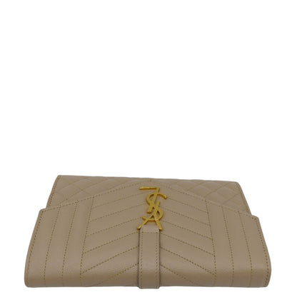 Saint Laurent Envelope Leather Beige Shoulder Bag Style 2