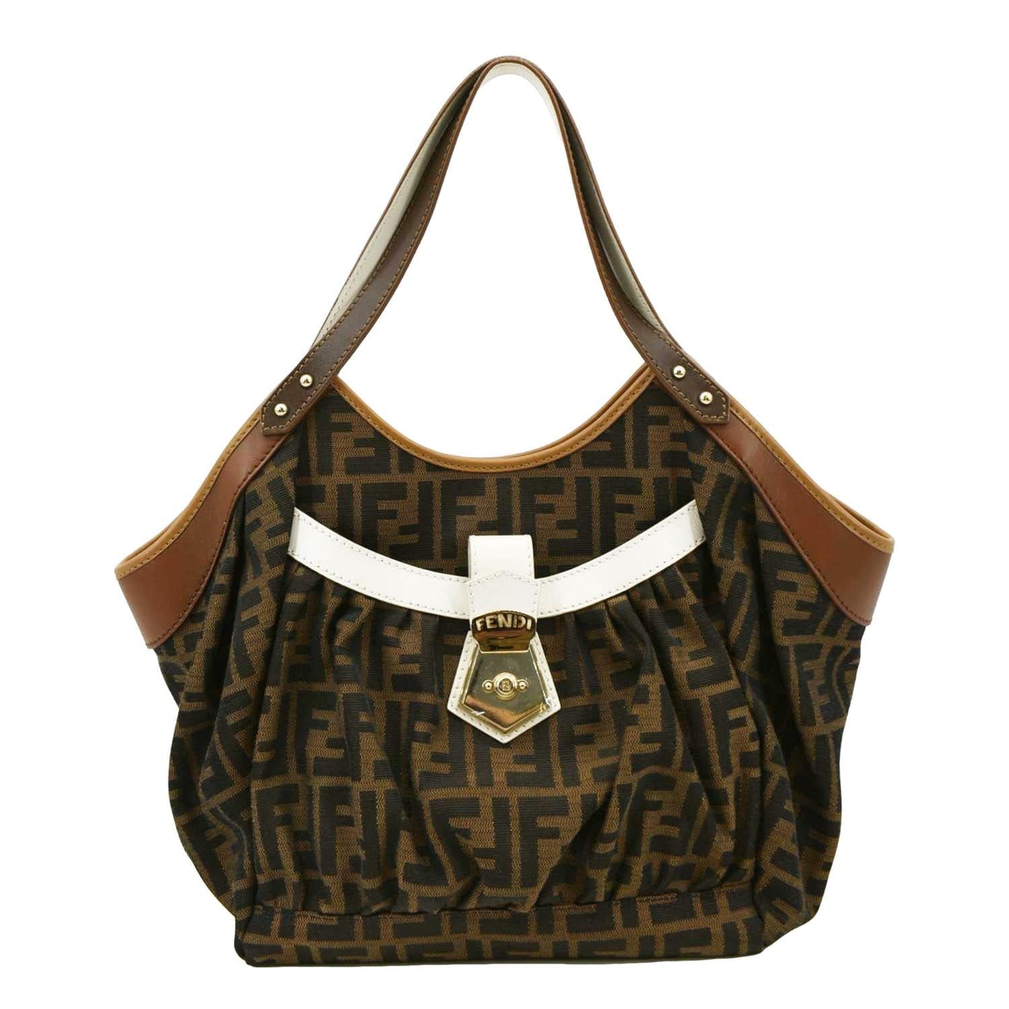 Fendi Tote Canvas Brown Tote Bag Style 3