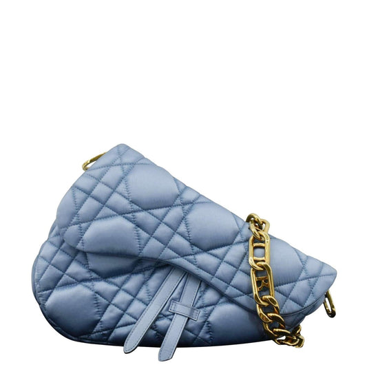 Christian Dior X Erl Micro Venice Saddle Nylon Crossbody Bag Light Blue