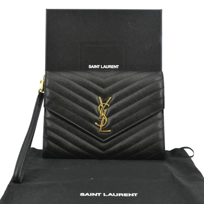 Saint Laurent Leather Black Clutch Style 2