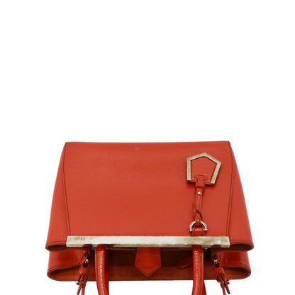 Fendi Tote Leather Red Tote Bag Style 25