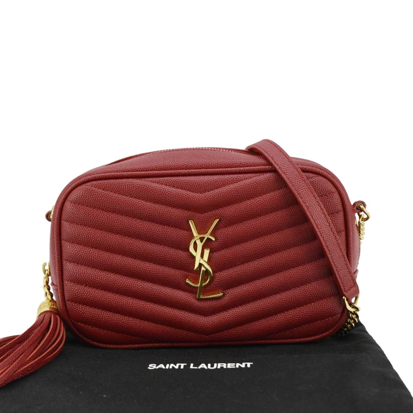 Saint Laurent Lou Leather Red Crossbody Style 14