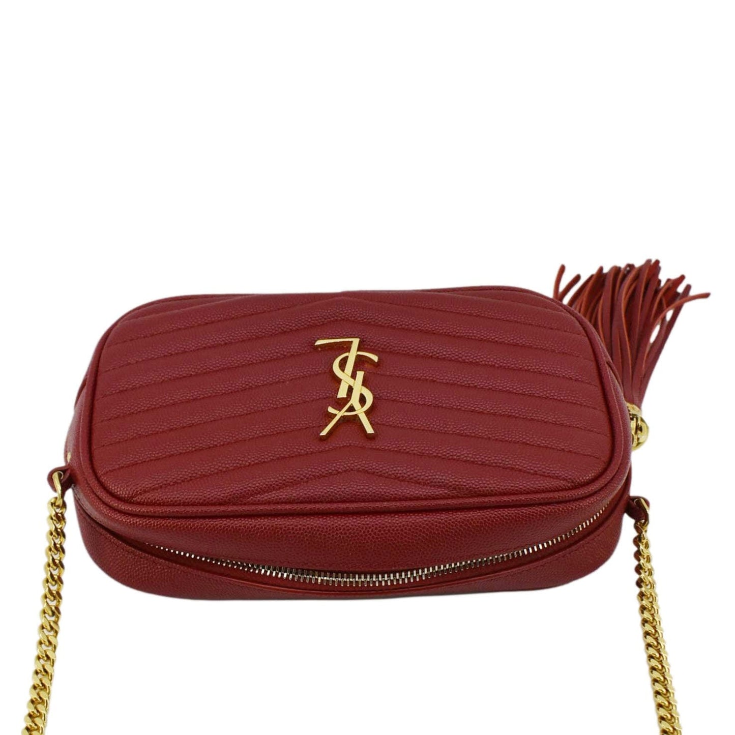 Saint Laurent Lou Leather Red Crossbody Style 14