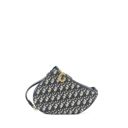 Dior Saddle Trio Crossbody Pouch blue Oblique