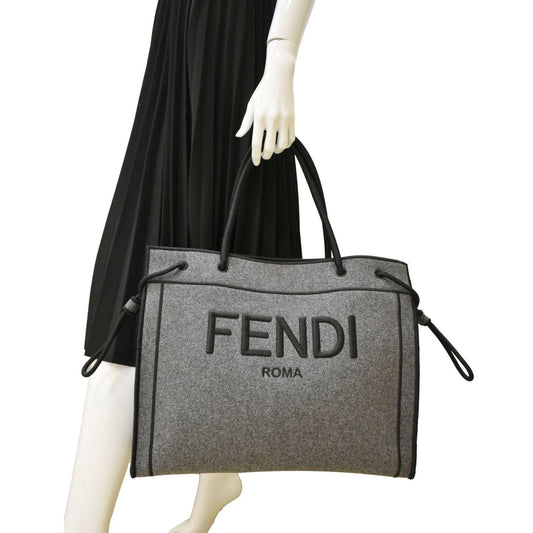 Fendi Sunshine Leather Red Tote Bag Style 23