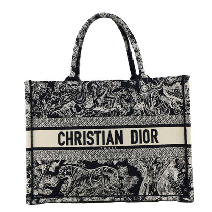 CHRISTIAN DIOR Book Medium Toile De Jouy Reverse Embroidery Tote Blue