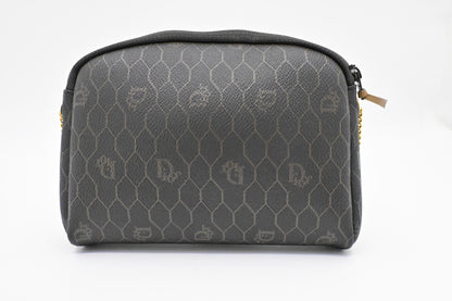 Dior Chain Crossbody Bag in Black Honeycomb Coated Canvas