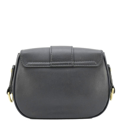 Christian Dior D Fence Calfskin Leather Saddle Bag Black