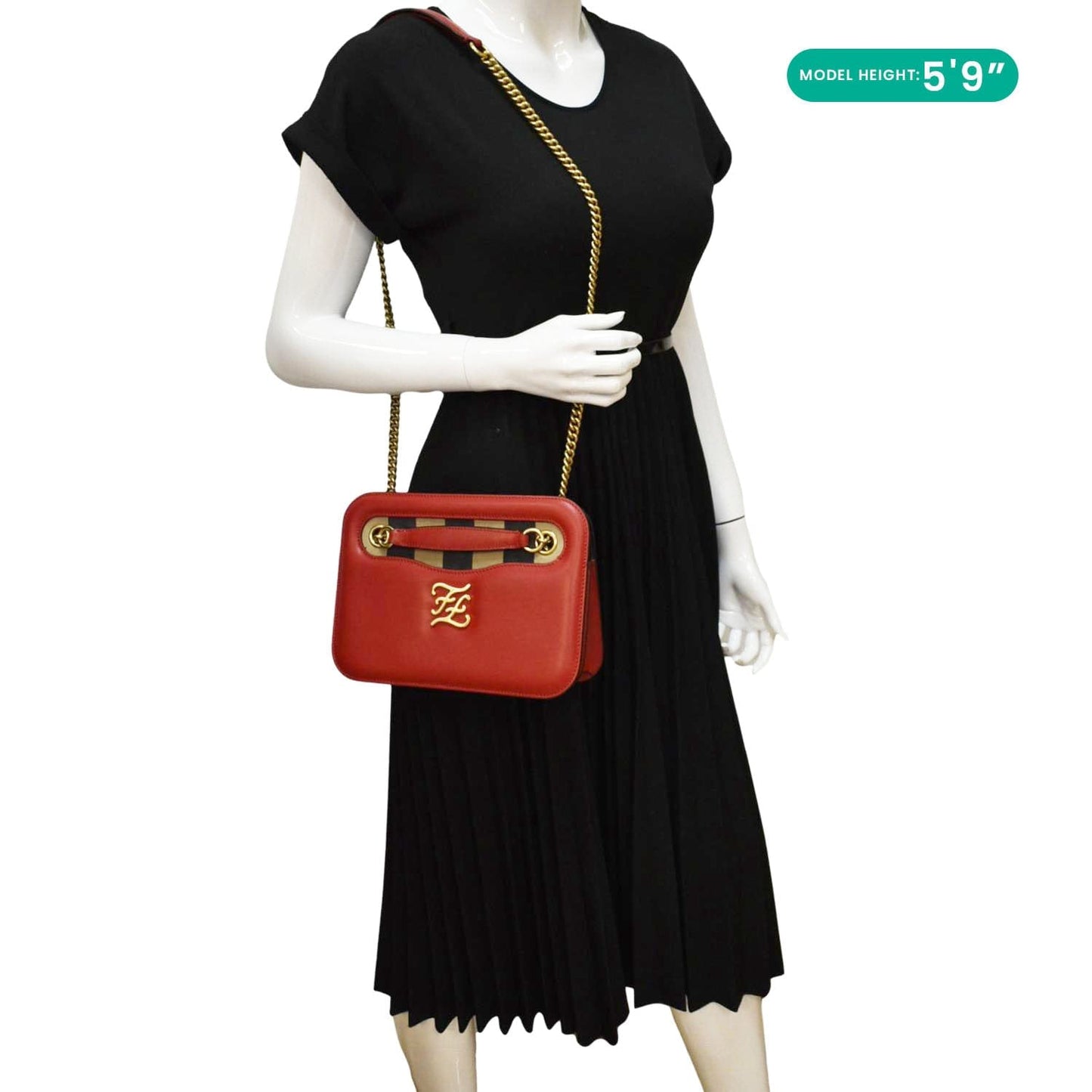 Fendi Leather Red Shoulder Bag Style 24