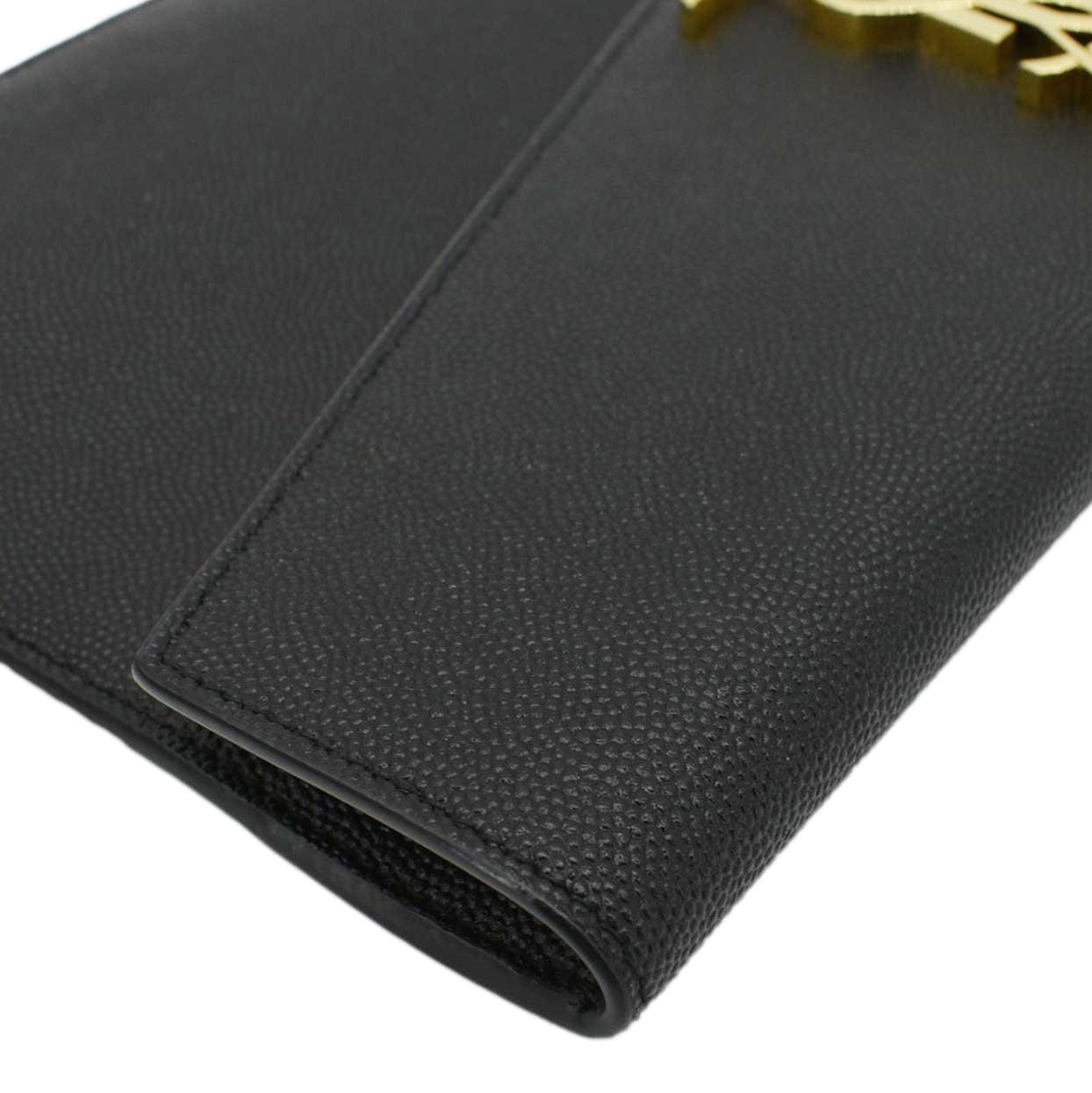 Saint Laurent Envelope Leather Black Shoulder Bag Style 24