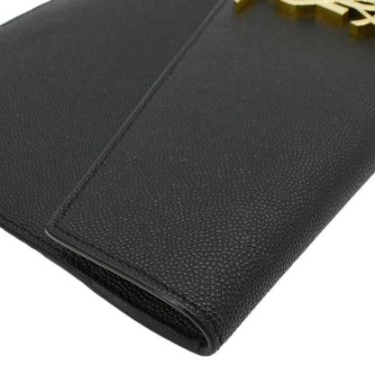 Saint Laurent Envelope Leather Black Shoulder Bag Style 24
