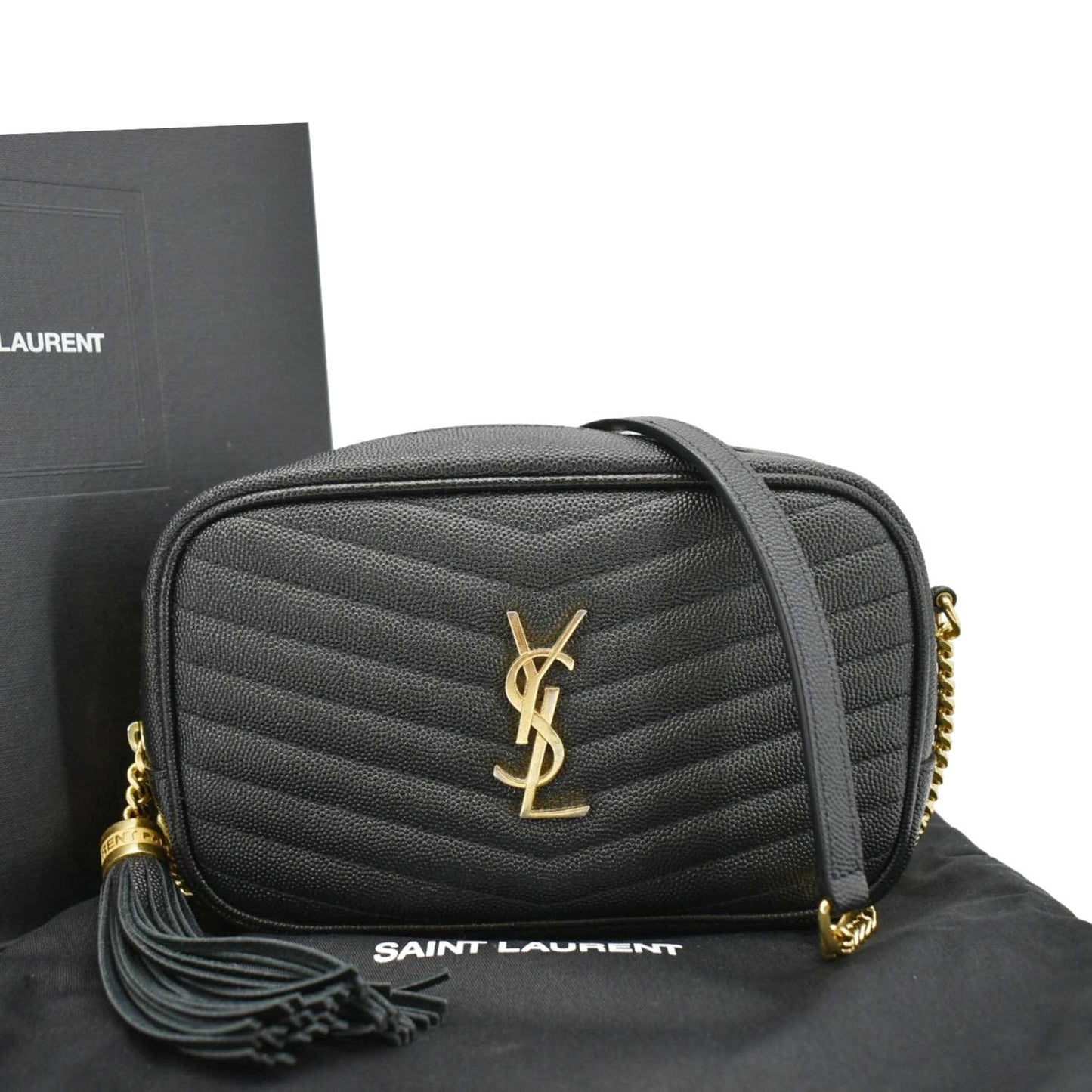 Saint Laurent Lou Leather Black Crossbody Style 31